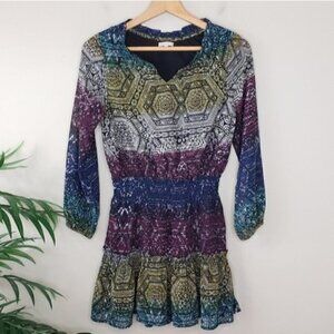 Ella Moss | Boho Colorful Tribal Print Dress Girls Size 14